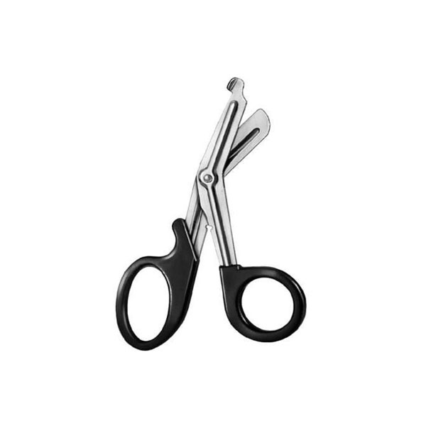 Bandage Scissors Black Plastic Ring